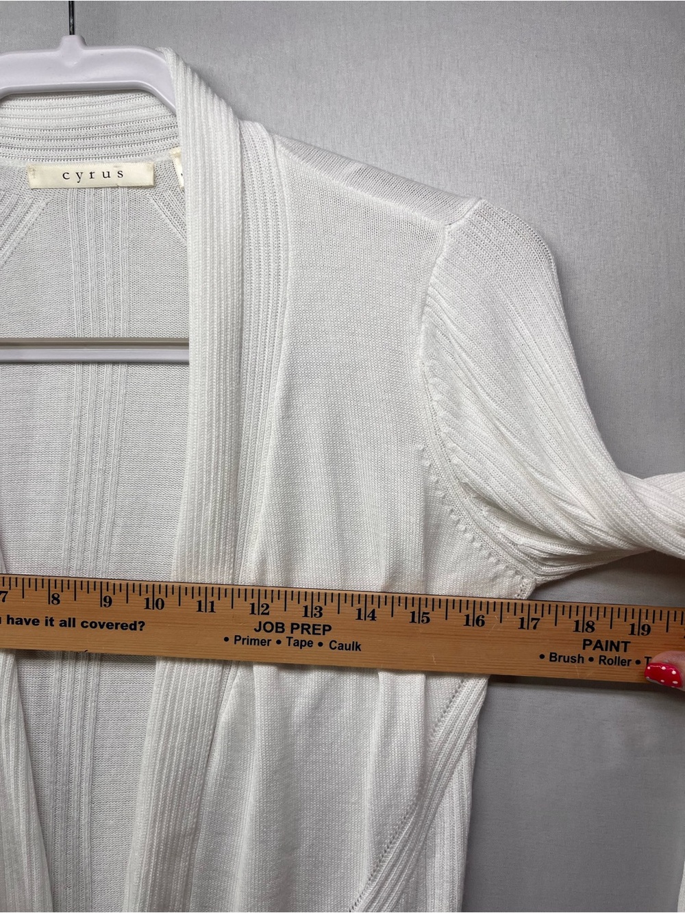 Cyrus White Open-Front Ribbed Cardigan - Picture 3 of 6